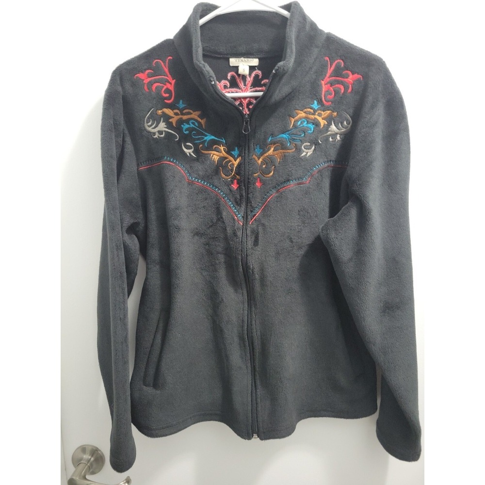 Venario Western Jacket Black Embroidered Front And Back soft cowgirl attire